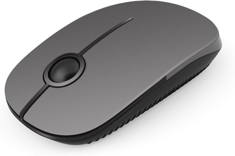 Unipows Wireless Mouse - 2.4G Slim Portable Computer Mouse with Nano Receiver, Less Noise Mobile Optical Mice for Notebook, PC, Laptop, Computer, Mac (Black and Grey) - Image 1